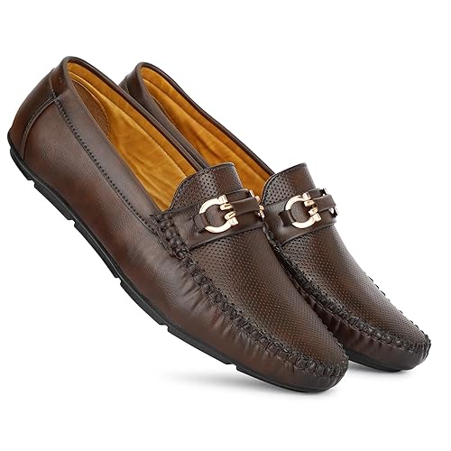 Men's Loafer for Men | Stylish & Comfortable with Soft Cushioned Insole | Hand-Stitched Design for Trendy Driving Shoes